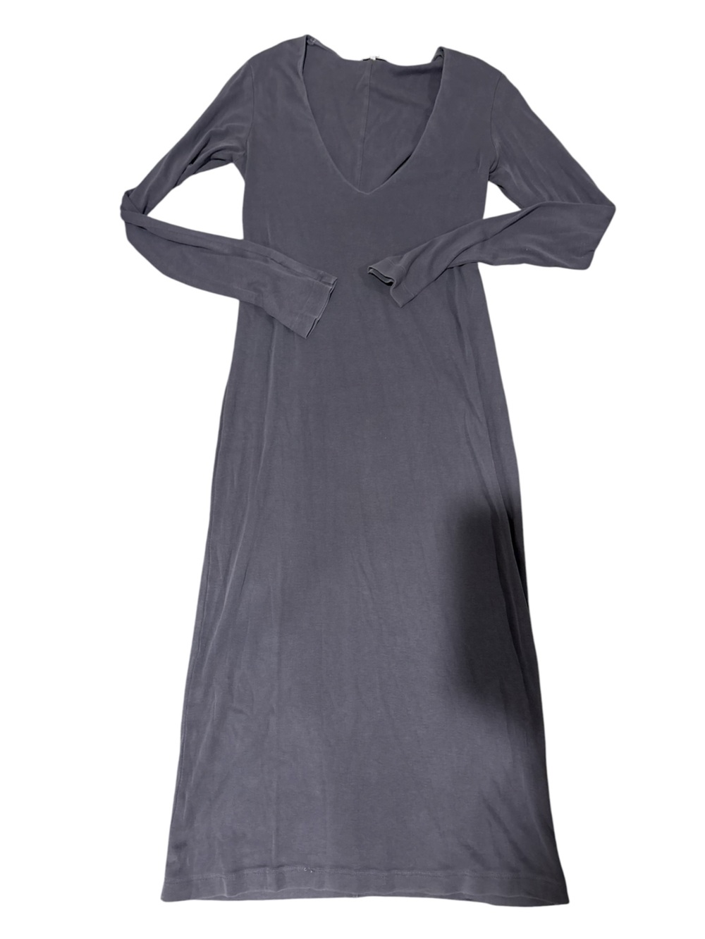 James Perse Long Sleeve V-Neck Maxi Dress in Slate Gray size 2